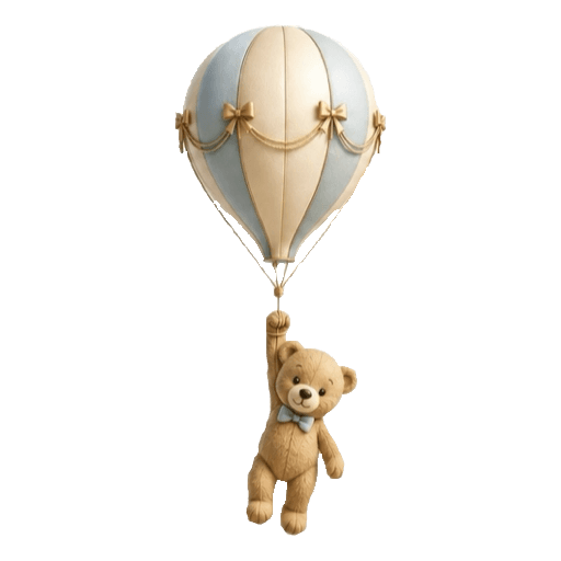 Ursuleț ținând balonul